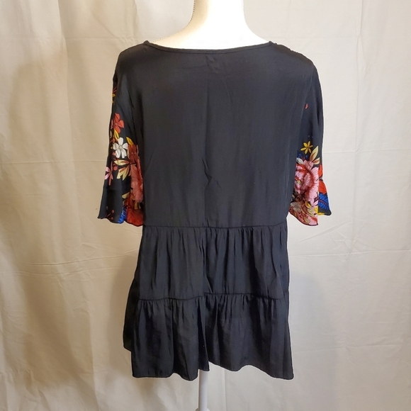 SHEIN Women's Floral Print Sleeve Peplum Blouse - Picture 7 of 12